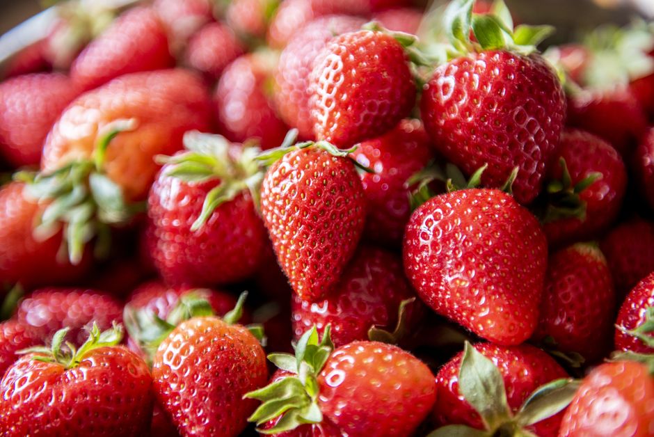 Pile of vibrant fresh strawberries